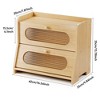 MOEPISY Bread Box for Kitchen Countertop,Double Layer Large Capacity Bamboo Bread Storage Container with Acrylic Wavy Door Panel - 3 of 4