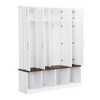Grungis Freestanding Coat Racks with 8 Cabinets and 4 Large Storage Compartments,Hall Tree with 4 Hooks,Entryway Furniture for Hanging Clothes - 4 of 4