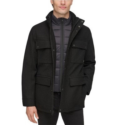 GUESS Mens Quilted Puffer Bib Coat