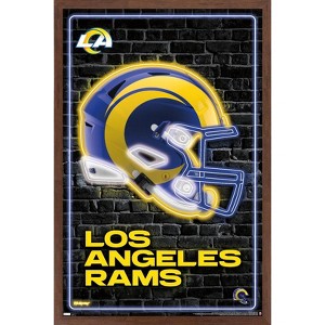 Trends International NFL Los Angeles Rams - Neon Helmet 23 Framed Wall Poster Prints - 1 of 4