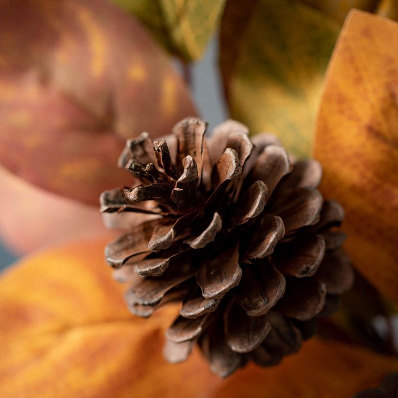24"H Sullivans Fall Leaf Wreath For Front Door, Orange, 2 of 4