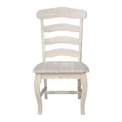 White Wood Ladderback Slat Side Chair Set