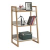 36" Oslo Sundance 3 Tier Shelf White/Bamboo - Breighton Home: Mid-Century Bookcase, Vertical Storage - 3 of 4