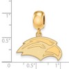 Black Bow Jewelry 14k Yellow Gold Plated Sterling Silver Southern Mississippi Golden Eagles NCAA Bead Charm - 2 of 3
