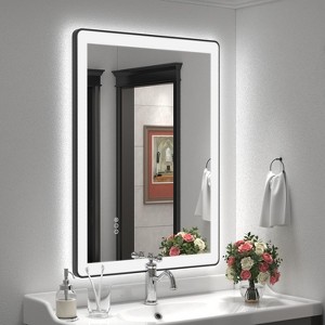 Apmir Super Bright Independent Controlled Front & Back LED Lighted Anti-Fog Aluminum Alloy Framed Tempered Glass Bathroom Mirror with  3-Year Warranty - 1 of 4