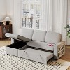 85.8" Pull Out Sleeper Sofa L-Shaped Couch Convertible Sofa Bed with Storage Chaise And Storage Racks,With USB Port And T-pyce Port - 3 of 4