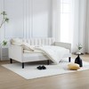 Sofa Bed, Day Bed, Twin Size Ivory Boucle Upholstered Daybed, Ribbed Tufted Backrest, Daybed in Lavish Modern Design, Richly Hued Foam Comfort - image 3 of 4