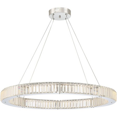 Possini Euro Vesta 35 1/2 Wide Gold Crystal LED Pendant