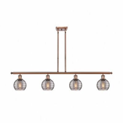 Athens Deco Swirl - 4 Light Island In Industrial Style-8 Inches Tall and 46 Inches Wide