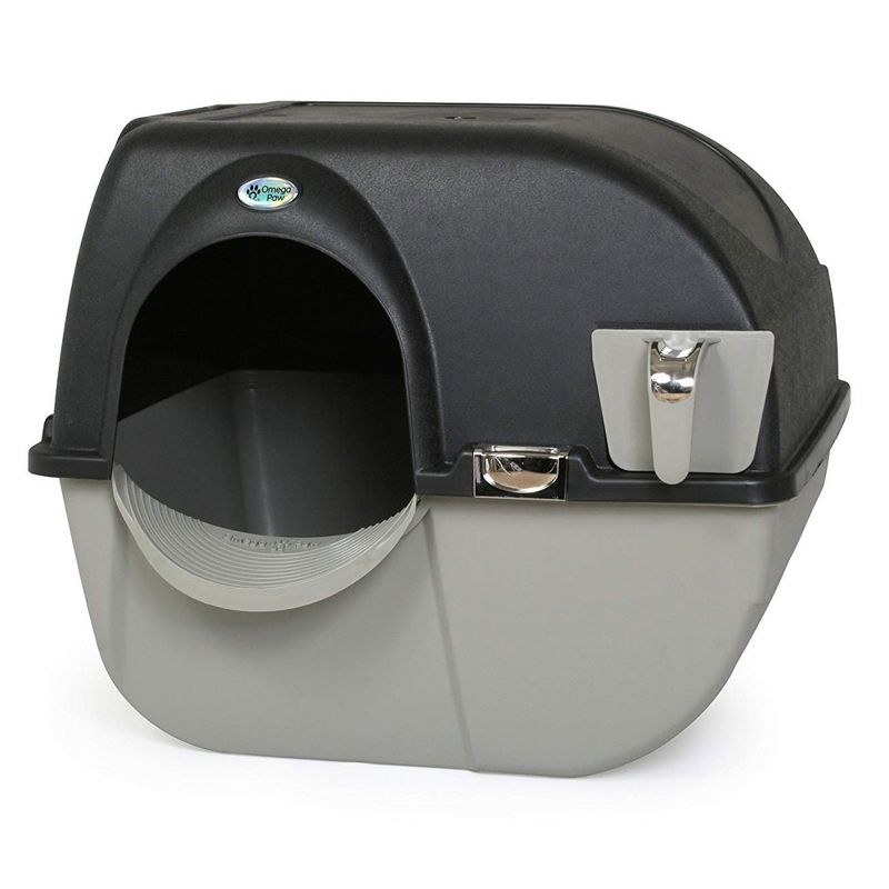 Omega Paw Elite Roll 'N Clean Self Cleaning Large-Sized Cat Litter Box with Sifting Grill and Paw Shaped Floor Protecting Non-Slip Mat, 3 of 8
