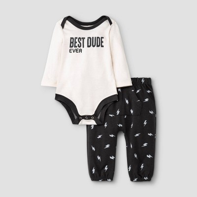 Image of Grayson Mini Baby Boys' 2pc 'Best Dude' Top & Bottom Set - White 6M