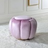 Simple Relax Round Ottoman with Metal Base in Pink and Gold - 2 of 4
