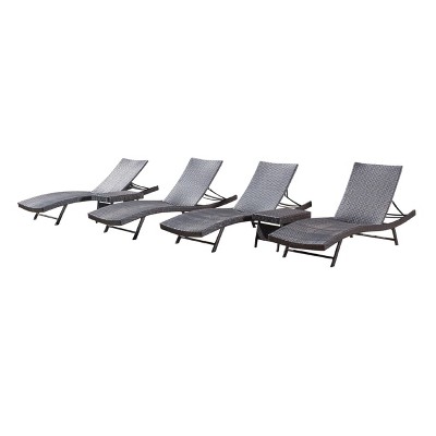 Kauai 6pc Wicker Chaise Lounge Set - Brown - Christopher Knight Home