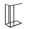 FONTOI End Tables C Shaped, Space Saving, Side Table for Living Room Bedroom, Modern Laminate with Metal Frame, White, 25"*17"*3" - 3 of 4