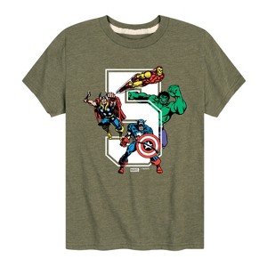 Boys' - Marvel - Avengers Birthday 5 Short Sleeve Graphic T-Shirt - 1 of 4