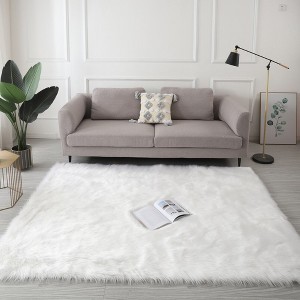 "Cozy Collection" Ultra Soft Fluffy Faux Fur Sheepskin Area Rug - 1 of 4