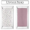 Sweet Jojo Designs Girl Fitted Crib Sheets Set Watercolor Floral Garden Purple and Taupe 2pc - 2 of 4