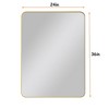 Wall Mounted Black Rectangular Mirror Metal Framed Mirror - 3 of 4