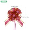 Unique Bargains Plastic Tree Stripes Gold Edge Large Satin Pull Bows 12 Pcs - 3 of 4