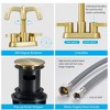 Gold 2-Handle Centerset Lavatory Faucet with Integrated Pop-Up Drain, 4" Vanity Compatible, for 3-Hole Bathroom Sink Installation - 3 of 4