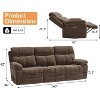 AMERLIFE Power Reclining Sofa with USB Charging Port& One-Touch Lock, 3 Seater Recliner Couch(Brown) - 2 of 4