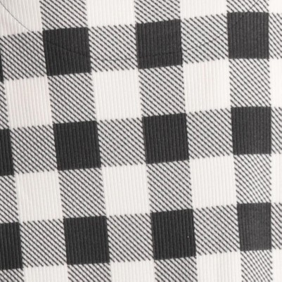 brushed white black buffalo plaid