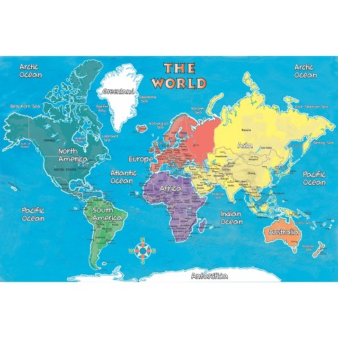 world map with countries for kids