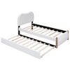 YOOCOZZ Twin Size Upholstered Platform Bed with Arc-Shaped Headboard and Twin Size Trundle - 2 of 4