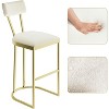 Bar Chair with PB Board Set Metal Frame, Fully Wrapped Plush Fabric, Soft Padded Seating, Gold Bar Stool, Comfortable Luxury Bar Chair - 3 of 4
