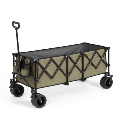Foldable Extended Wagon with Extra Large Capacity, Heavy Duty Utility Cart with All Terrain Wheels for Camping, Garden, Beach, Shopping-The Pop Home