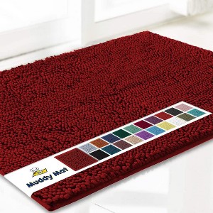 Muddy Mat Highly Absorbent  Soft Chenille Door Mat and Pet Rug Non Slip Thick Washable Area and Bath Mat for Indoor and Outdoor - 1 of 2