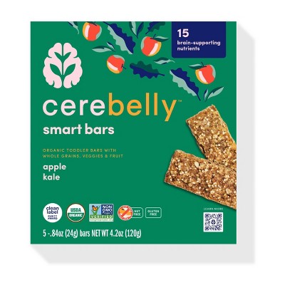 Cerebelly Organic Apple Kale Smart Snack Bars - 5pk