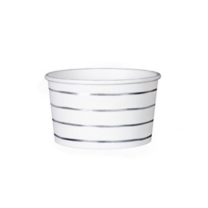 Daydream Society - Silver Frenchie Striped Treat Cups - Pack of 8 Paper Treat Cups - 1 of 3