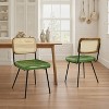 Art Leon Set of 2 Faux Leather Armless Cane Dining Chair with Metal Frame - 2 of 3