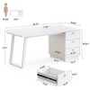 Resenkos Computer Desk, Gaming Desk,Wood Executive Desk, 55 Inches Computer Desk with Storage Drawers,White - 2 of 2