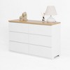 PAGED Wooden Dresser with 6 Drawers Rustic Farmhouse Style Storage Cabinet with Metal Handles for Living Room - 2 of 4