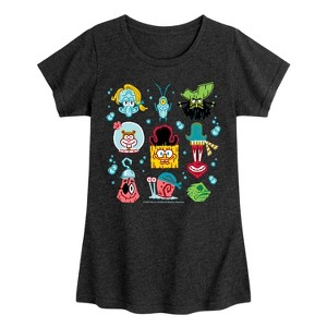 Girls' - Spongebob Squarepants - Spongebob: The Search For Squarepants Grid Fitted Short Sleeve Graphic T-Shirt - 1 of 4