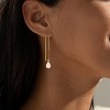 Gold Earrings for Women Trendy, Simple Dainty 14K Gold Plated Paperclip Square Chain Link Dangle Pin Stud Huggie Earrings Lightweight - 3 of 4