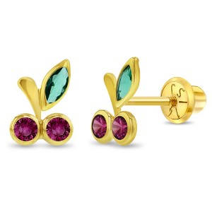 Girls' Sparkling Cherries Screw Back 14k Gold Earrings - In Season Jewelry - 1 of 1