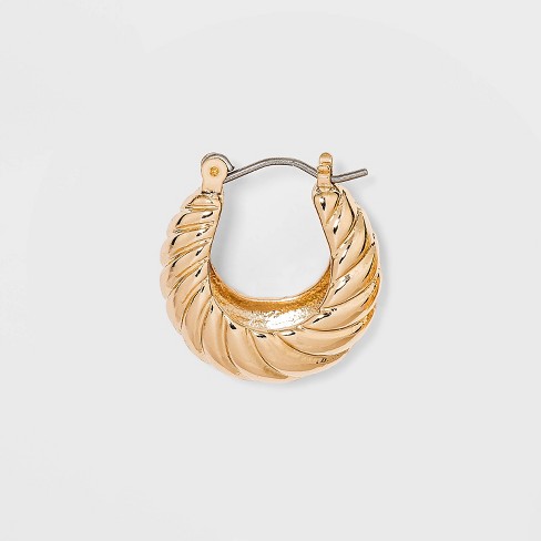 14K Gold Plated Huggie Hoop Earrings - A New Day™