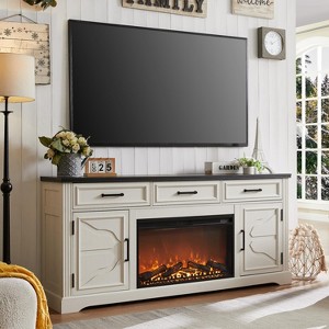 SinCiDo 70" Fireplace TV Stand, Entertainment Center w/ 30" Fireplace, Equipped w/ Remote Control & 3D Flame, Storage Cabinets & Drawers - 1 of 4