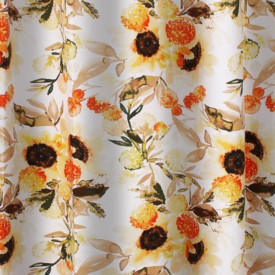 Somerset Gold Watercolor Sunflower Shower Curtain 72" x 72"