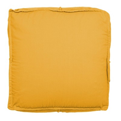 Goldenrod Yellow Square Cotton Velvet Pouf