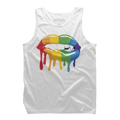Adult Design By Humans Pride Vampire Melting Rainbow Lips By turtledojo Tank Top