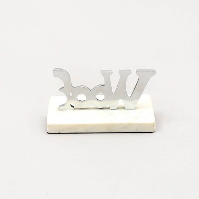 TopComfy Decorative Object Marble and Shiny Polish Woof Stocking Holder Stylish Accent for Holiday Decor, Silver, 3.5"*5.5"*4.5"