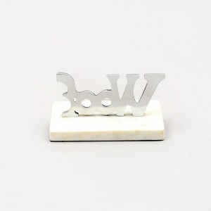 TopComfy Decorative Object Marble and Shiny Polish Woof Stocking Holder Stylish Accent for Holiday Decor, Silver, 3.5"*5.5"*4.5" - 1 of 4