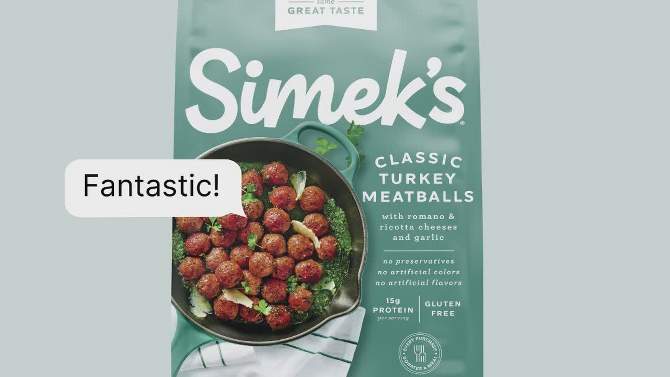 SIMEK&#39;S Gluten Free Turkey Meatballs - Frozen - 17oz, 2 of 6, play video