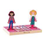 Melissa & Doug Abby and Emma Deluxe Magnetic Wooden Dress-Up Dolls Play Set (55+pc)