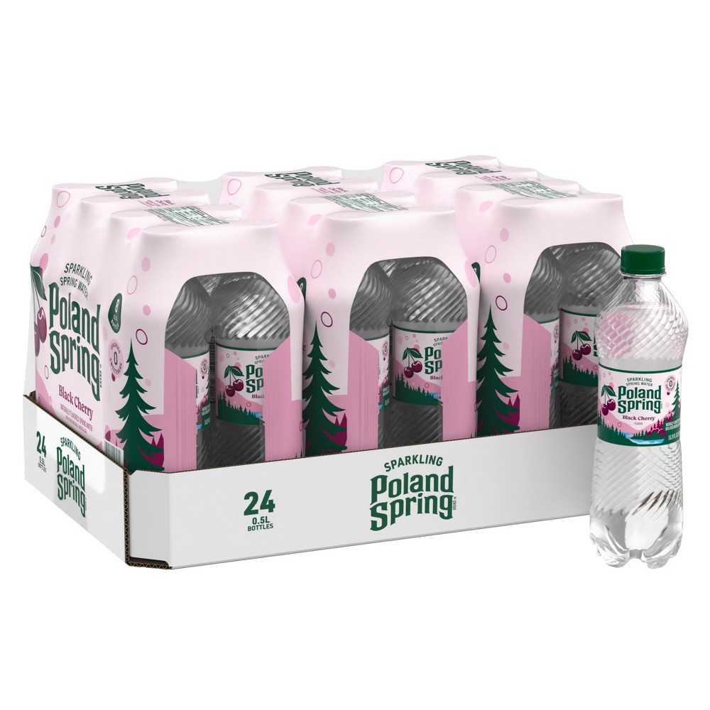 Poland Spring Black Cherry Sparkling Water - 24pk/0.5L Bottles