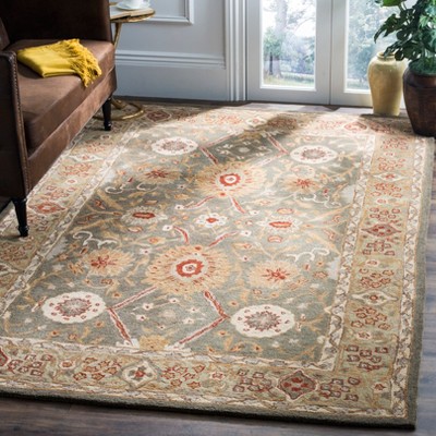 Anatolia Sage and Ivory Hand Tufted Wool Area Rug